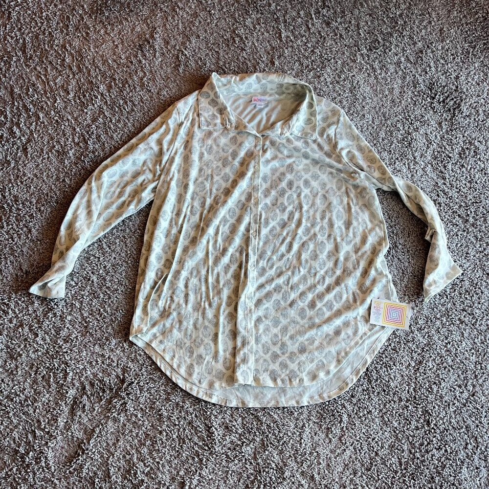 LulaRoe Gray and White Valentina